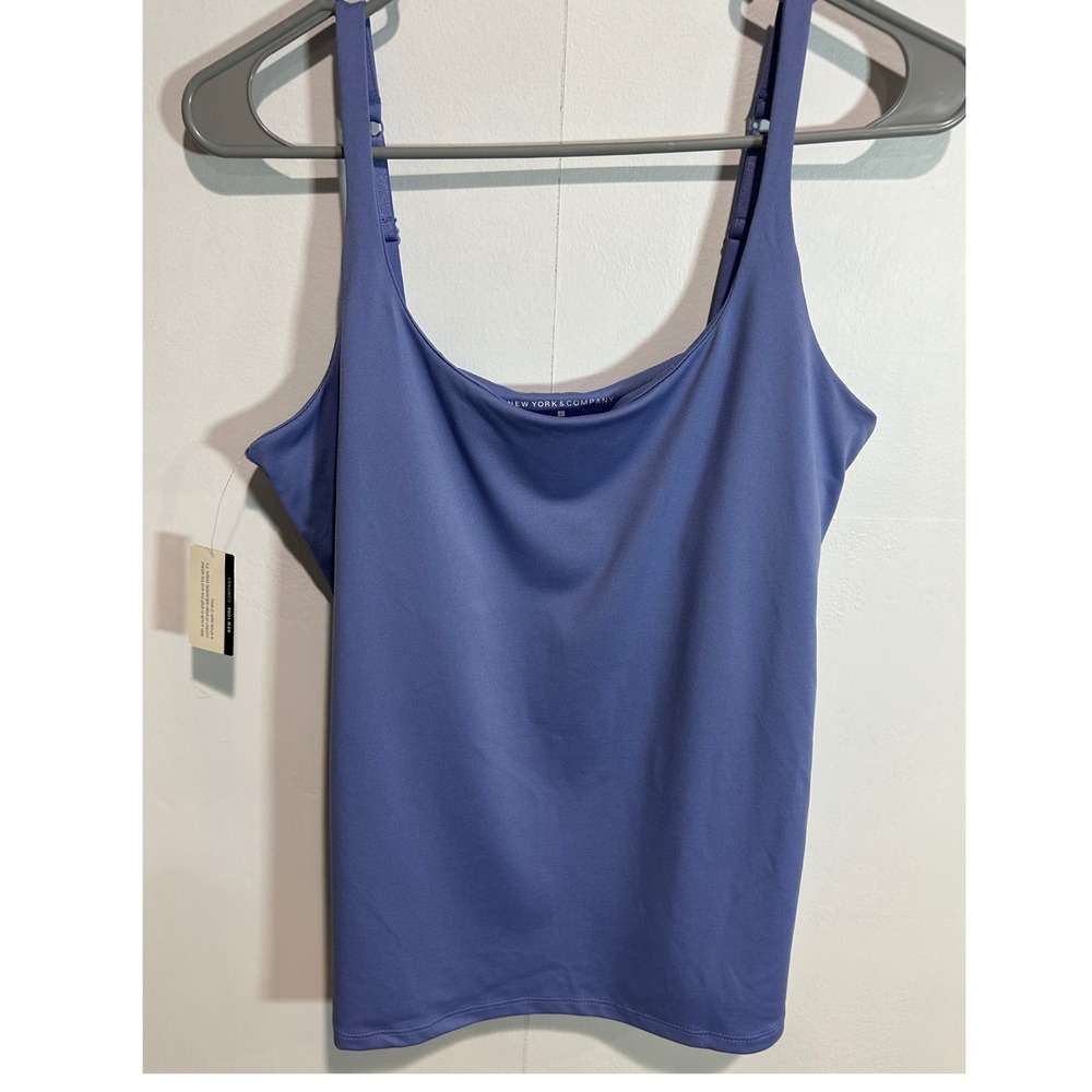 Womens Cami Large Periwinkle Blue Bodyshape Adjustable Straps Solid Layer basic
